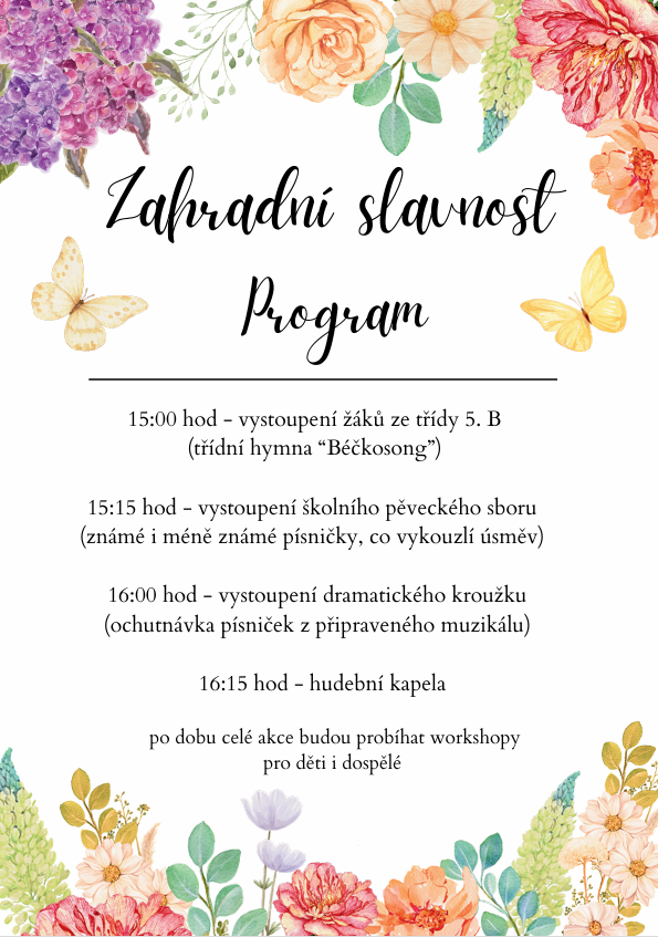 Program zahradní slavnosti